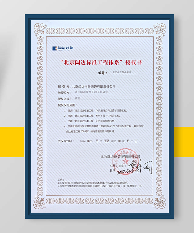 闊達(dá)授權(quán)證書